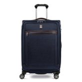Travelpro Platinum Elite Softside Expandable Checked Luggage, 8 Wheel Spinner Large Suitcase, TSA Lock, Men and Women ( True Navy Blue , Checked-Medium 25-Inch ) True Navy Blue Checked Medium 25 Inch U3